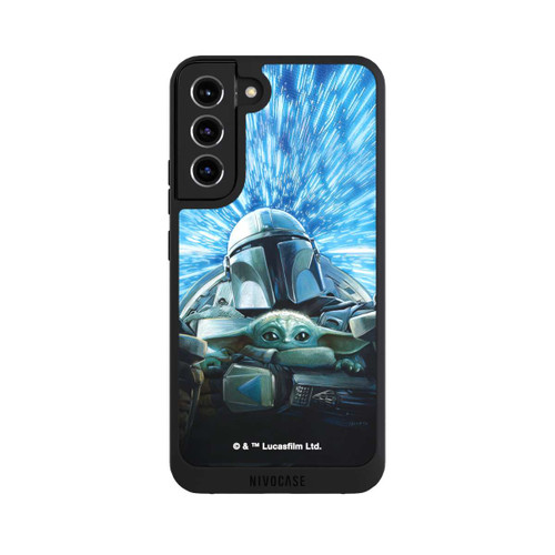 Samsung Galaxy S22+ NIVOpure Grogu und Mando fliegen blau