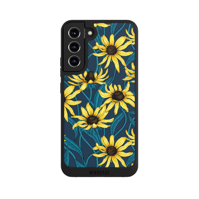 Galaxy S22 + NIVOpure Sunflowers Pattern Dark Illustration