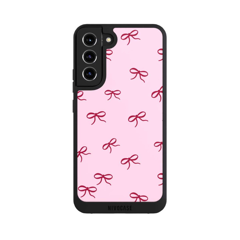Galaxy S22 + NIVOpure Schleifen Muster Rot Pink