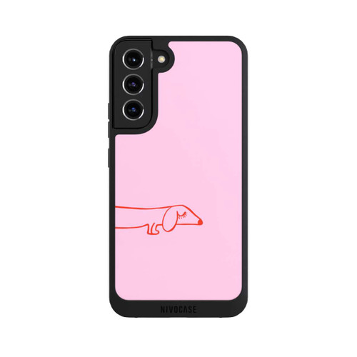 Samsung Galaxy S22+ NIVOpure Dachshund Illustration Pink