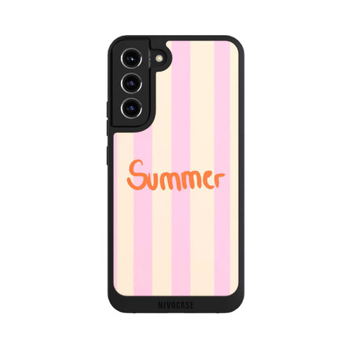 Samsung Galaxy S22+ NIVOpure Summer- Rosa und Orange Streifen Hintergrund