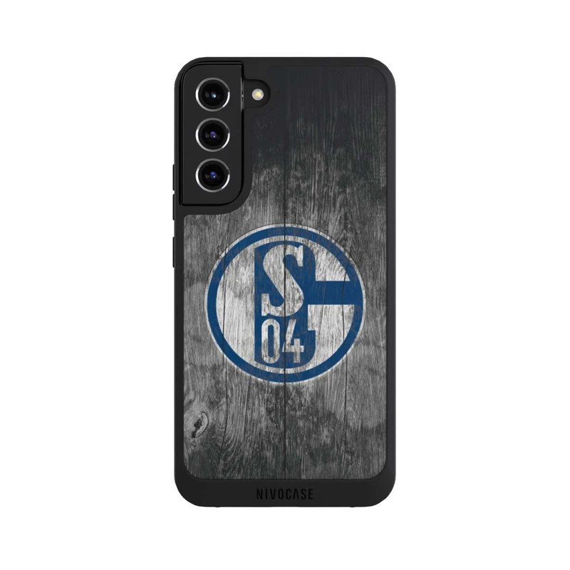 Galaxy S22 + NIVOpure Schalke 04 Holz Look