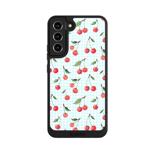 Samsung Galaxy S22+ NIVOpure Cherries and Blue Gingham