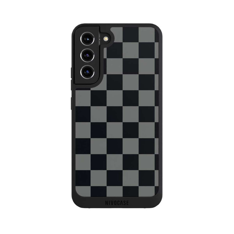 Galaxy S22 + NIVOpure Checked Pattern Black Grey