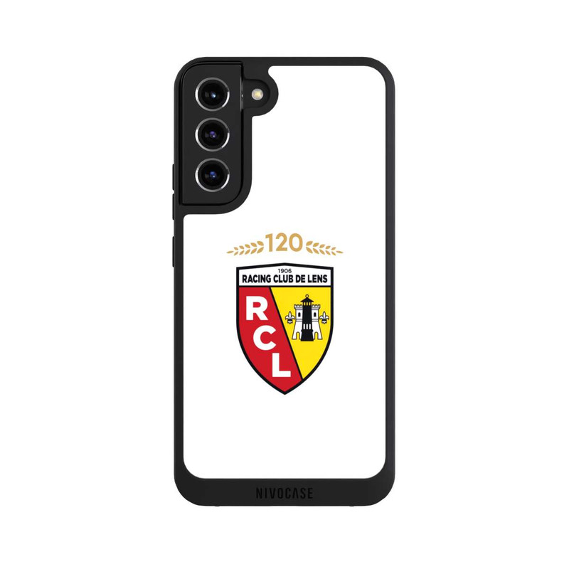 Galaxy S22 + NIVOpure RC Lens 120 Jahre Jubiläums Logo weiß