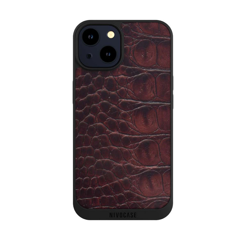iPhone 14 NIVOpure Croco Dark Brown