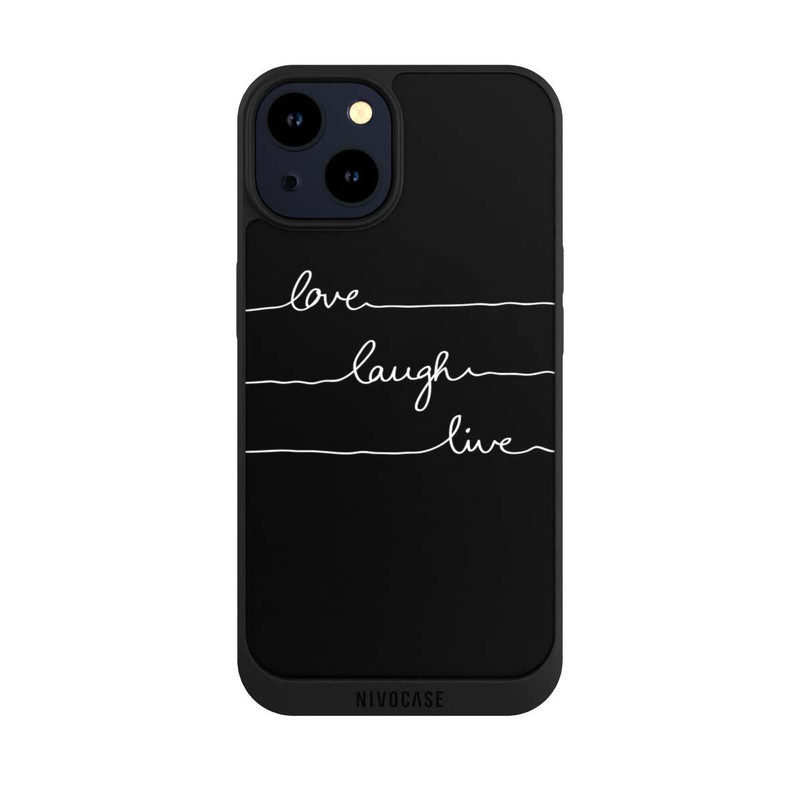 iPhone 14 NIVOpure Love Laugh Live blanc/noir