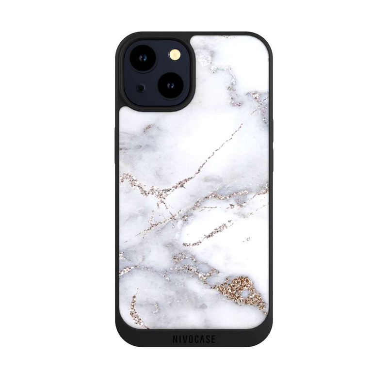iPhone 14 NIVOpure Silver Glitter Marble Look