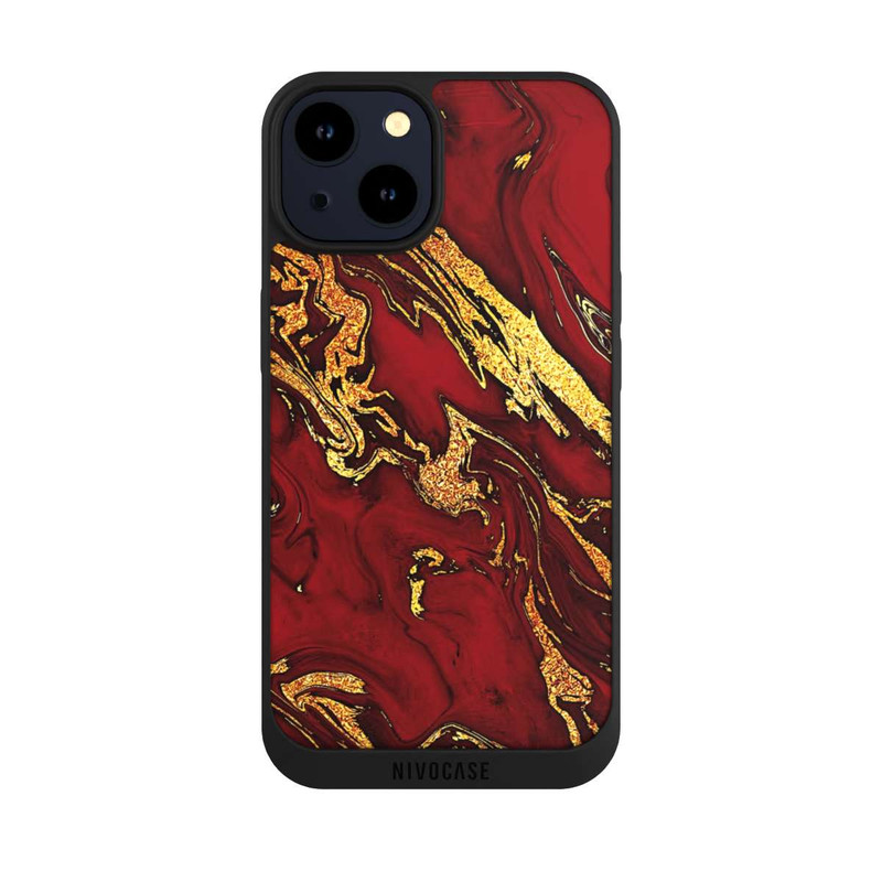 iPhone 14 NIVOpure Marbre Rouge Doré