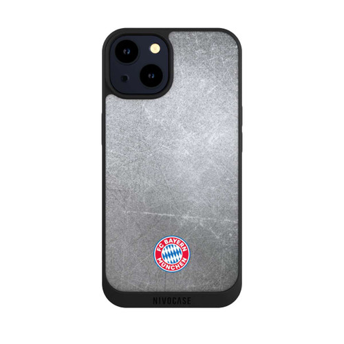 Apple iPhone 14 NIVOpure Klassisches FCB Logo Klein - Bunt auf Metalllook