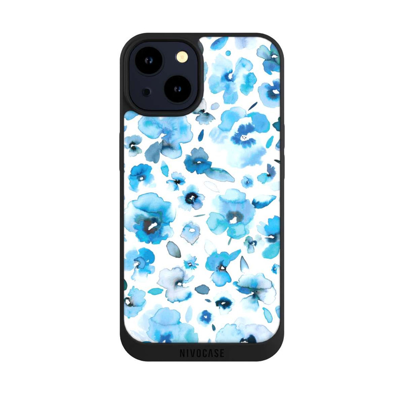 iPhone 14 NIVOpure Fleurs tropicales bleues