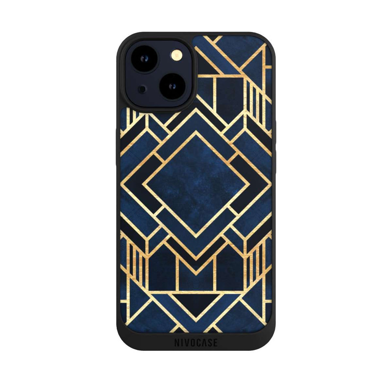 iPhone 14 NIVOpure Impression Art Déco Bleu Or