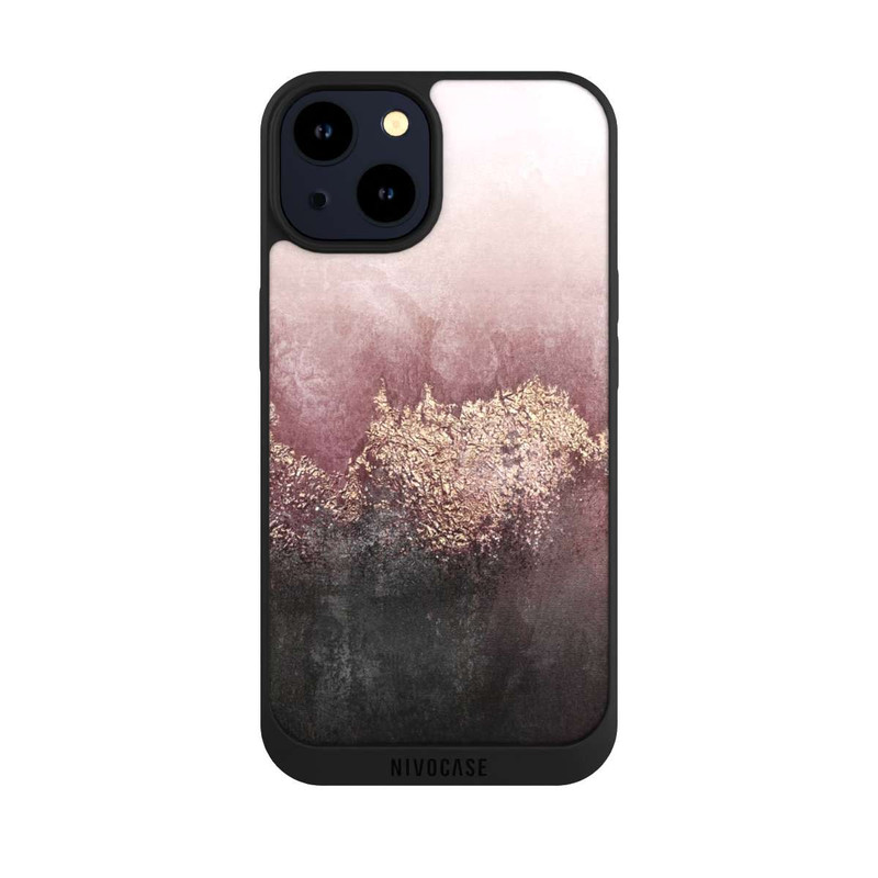 iPhone 14 NIVOpure Rosa Himmelsstaub Golddruck
