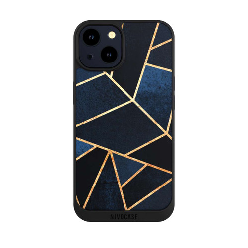 Apple iPhone 14 NIVOpure Navy Stein Golddruck