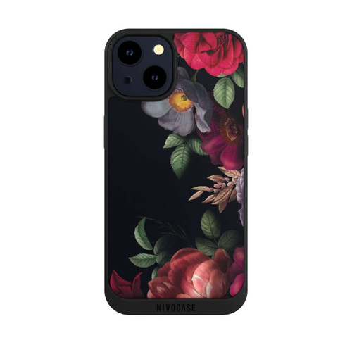 Apple iPhone 14 NIVOpure Blumen Auf Schwarz