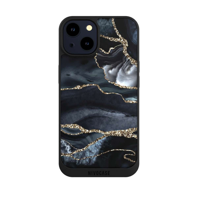iPhone 14 NIVOpure Or marbré foncé Aspect pailleté