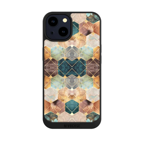 Apple iPhone 14 NIVOpure Naturfarbene Sechsecke und Diamanten