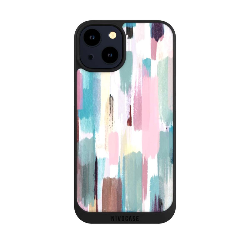 iPhone 14 NIVOpure Coups de pinceau abstraits Nuances pastel