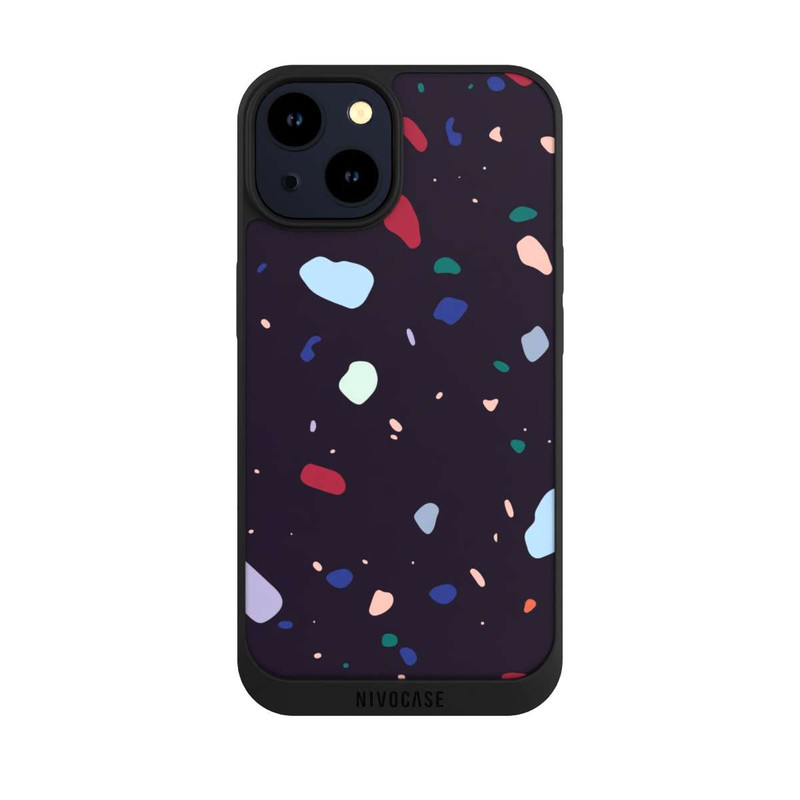 iPhone 14 NIVOpure Terrazzo arrondi foncé moderne