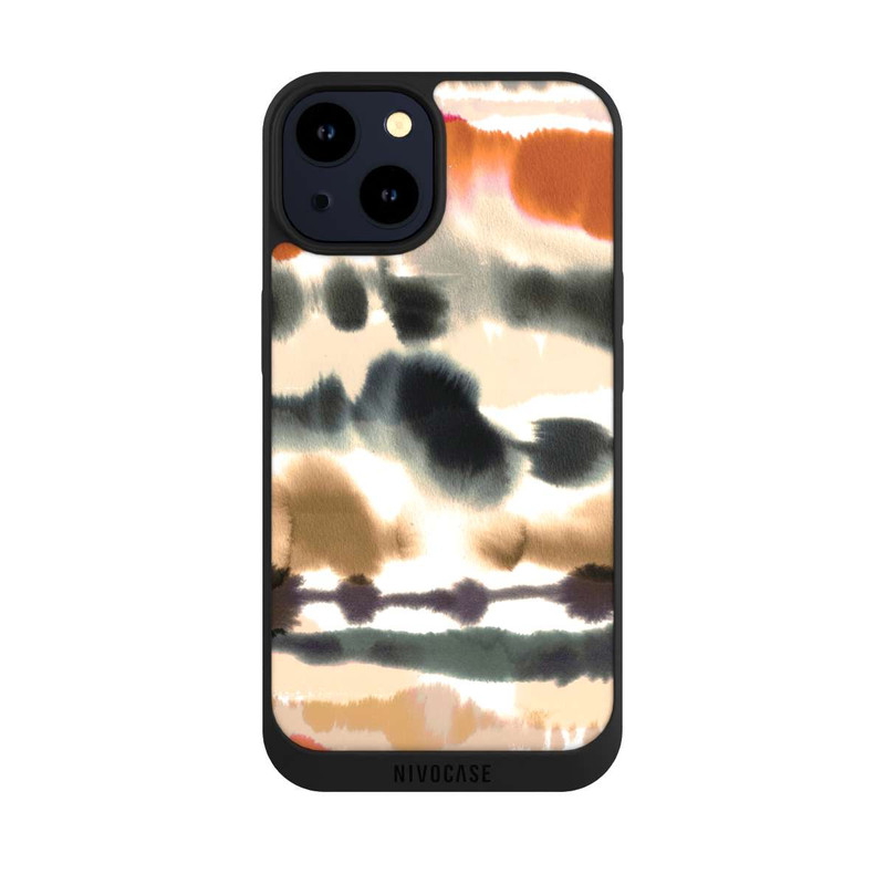 iPhone 14 NIVOpure Lignes d'aquarelle nautique douces orange
