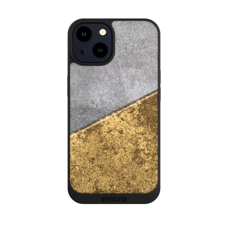iPhone 14 NIVOpure Aspect béton et or