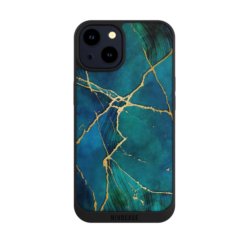 iPhone 14 NIVOpure Mineralischer Glamourlook Blaugold