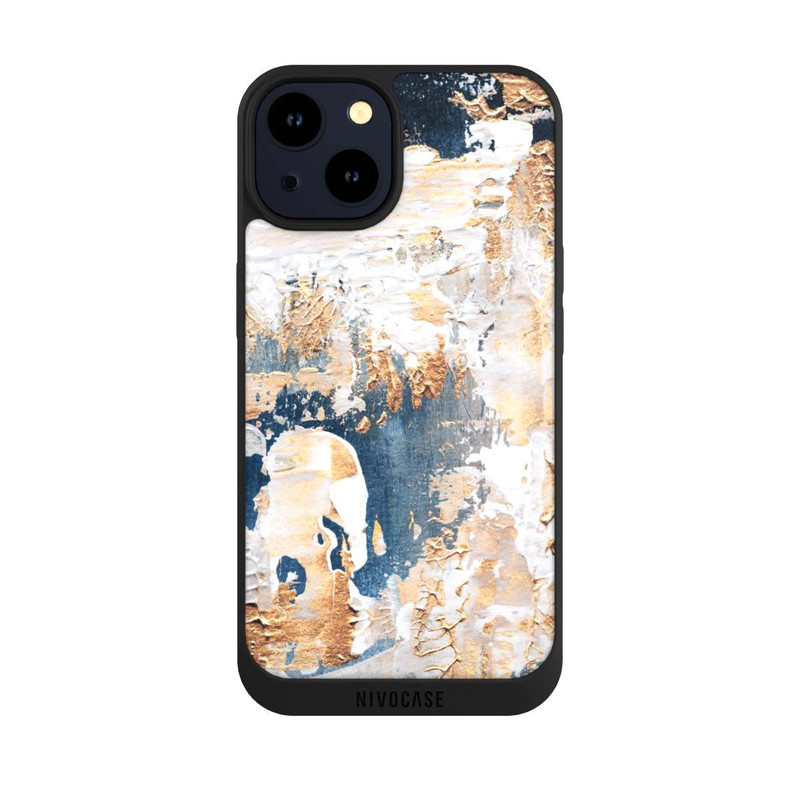iPhone 14 NIVOpure Abstraction Bleu et Or