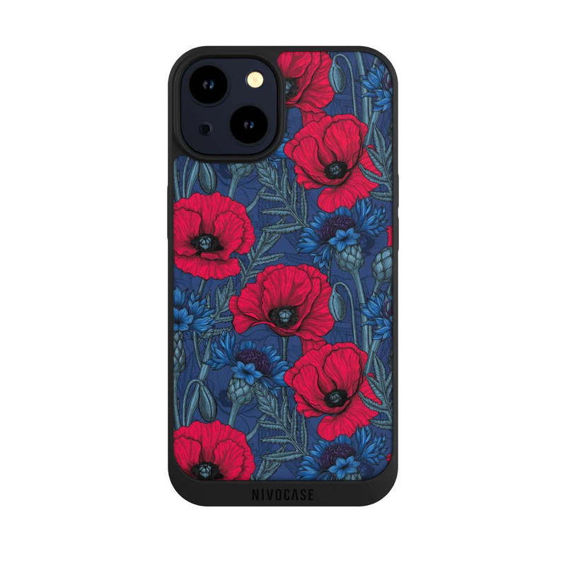 iPhone 14 NIVOpure Poppies and Cornflowers on Blue