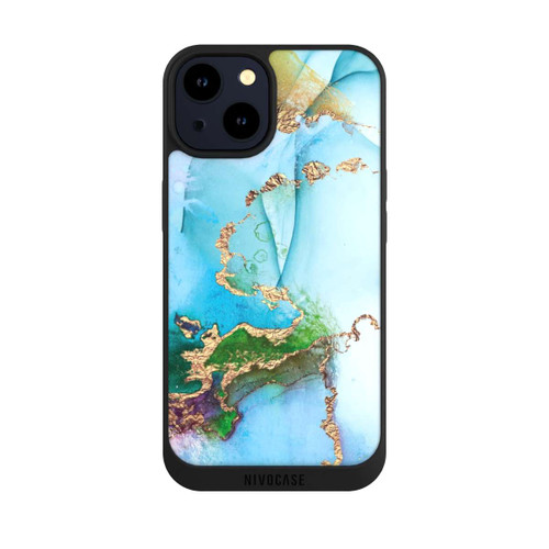 Apple iPhone 14 NIVOpure Bunter Marmor-Glitzer-Look