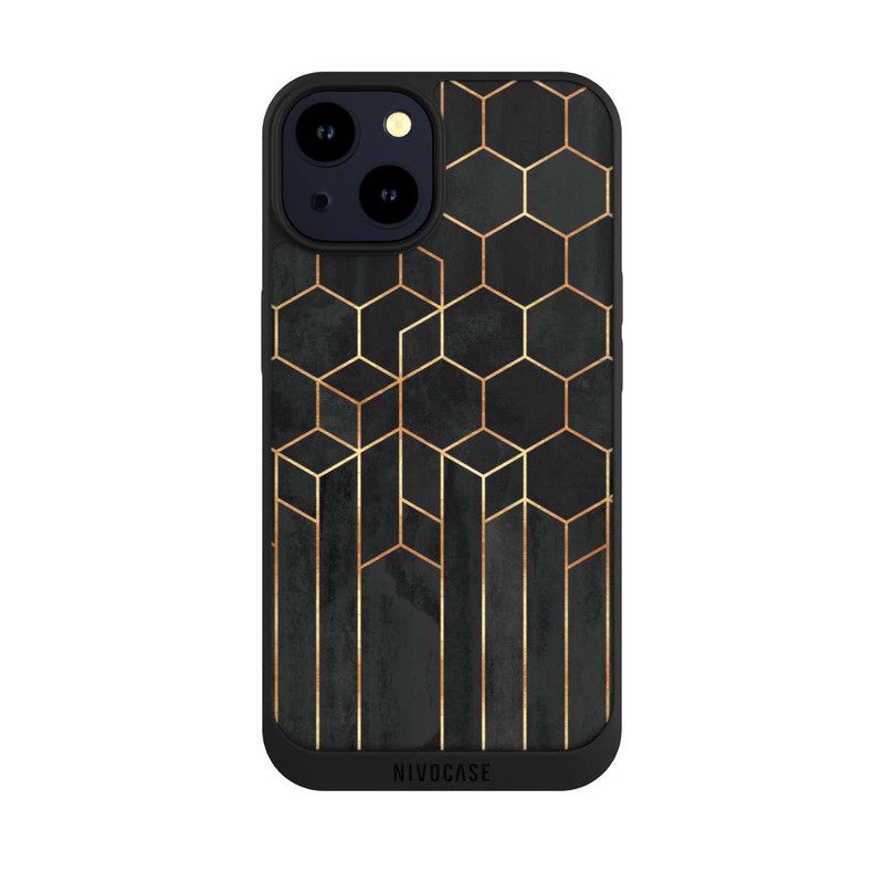 iPhone 14 NIVOpure Hexagones noirs