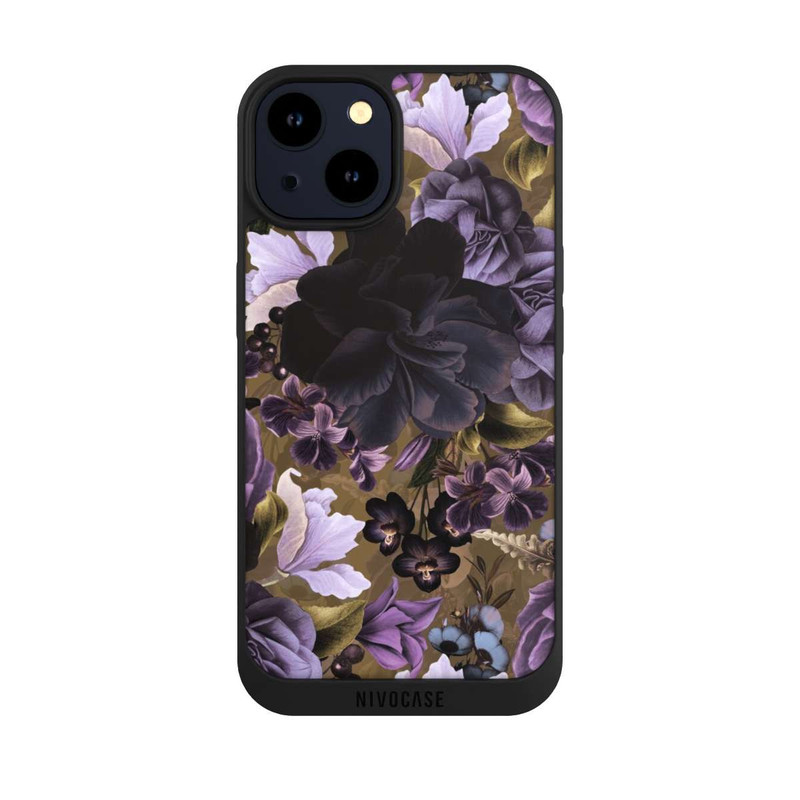 iPhone 14 NIVOpure Purple and Gold Vintage Flowers
