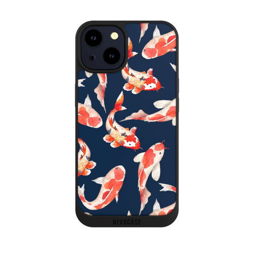 Apple iPhone 14 NIVOpure Koi auf blauem Hintergrund