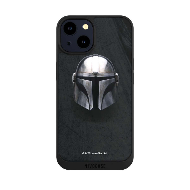 iPhone 14 NIVOpure Schwarzer Mandalorianer Helm