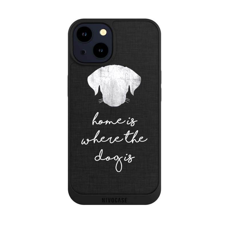 iPhone 14 NIVOpure Home Is Where The Dog Is - White on Black