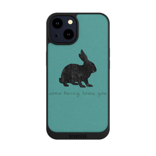 Apple iPhone 14 NIVOpure Some Bunny Loves You - Black on Turquoise