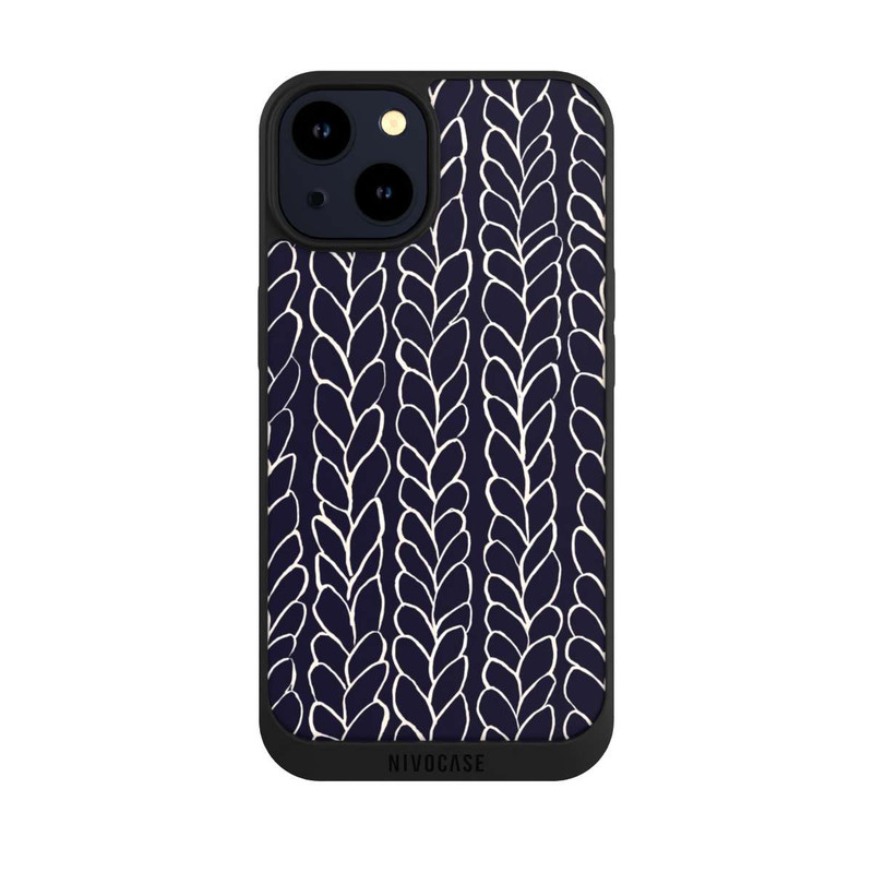 iPhone 14 NIVOpure Wool Braids Drawings Navy