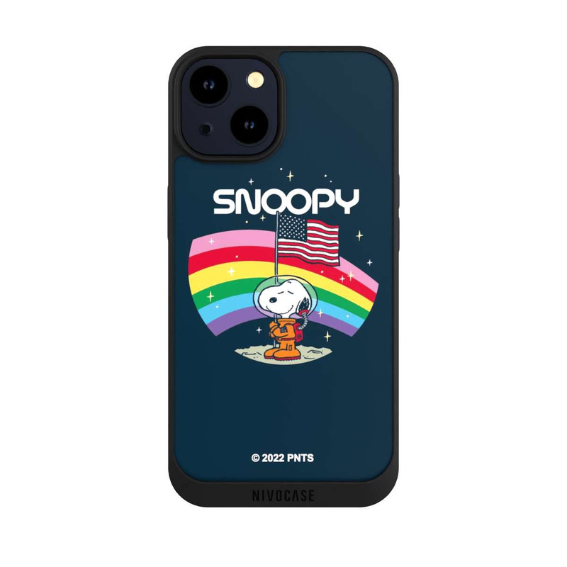 iPhone 14 NIVOpure Snoopy Weltraumreisender Regenbogen