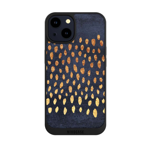 Apple iPhone 14 NIVOpure Muster Gold und Marine
