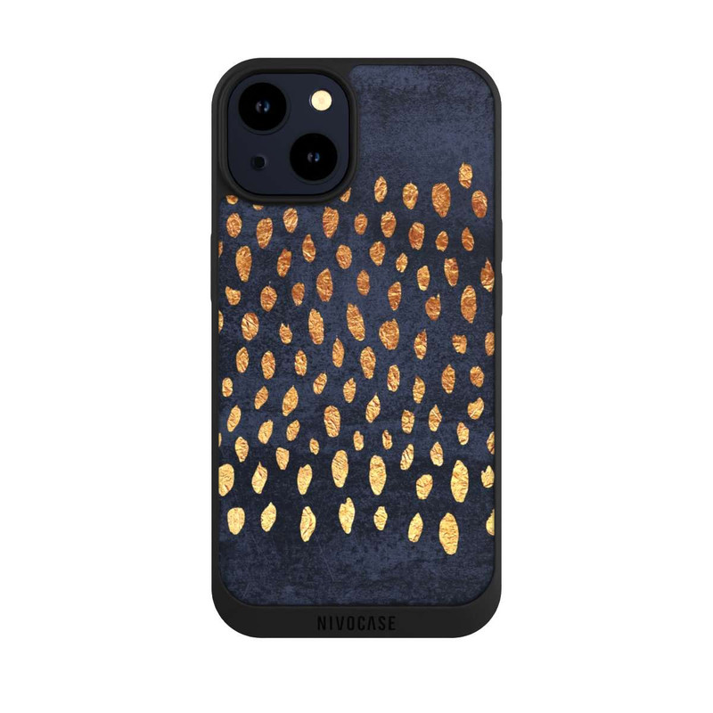 iPhone 14 NIVOpure Muster Gold und Marine