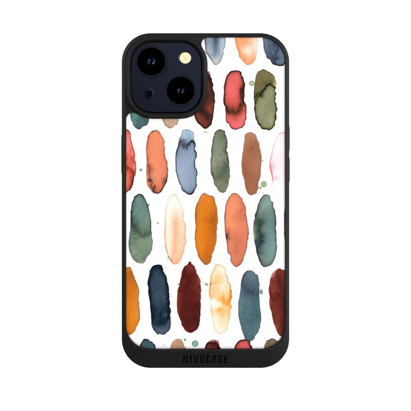 iPhone 14 NIVOpure Watercolor Dashes Mineral Terracotta