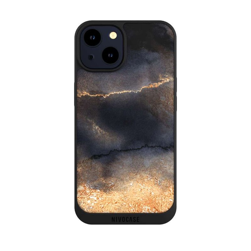 iPhone 14 NIVOpure Black Marble Gold Dust Look