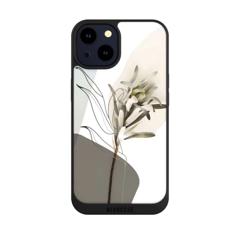 iPhone 14 NIVOpure Boho Line Art Olivgrün