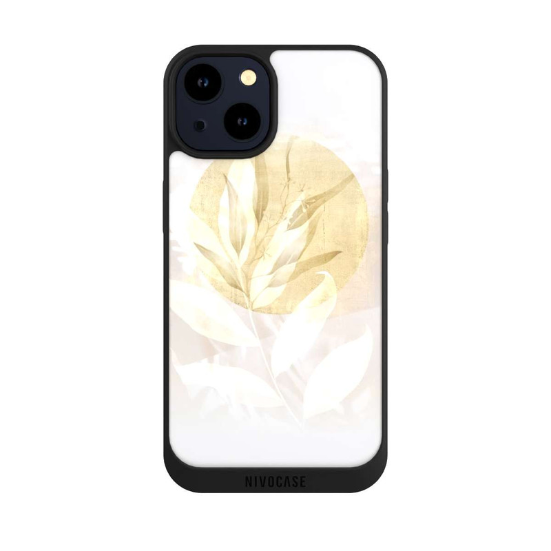 iPhone 14 NIVOpure Boho Gold Blumen Kunst