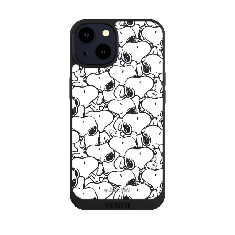 iPhone 14 NIVOpure Snoopy Muster Schwarz und Weiß
