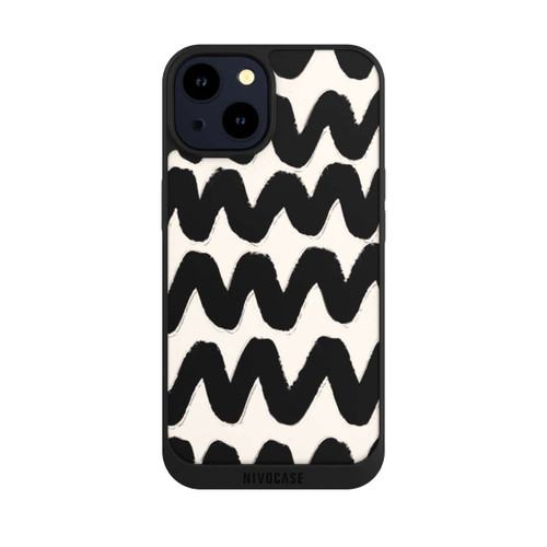 Apple iPhone 14 NIVOpure Black Waves Pattern