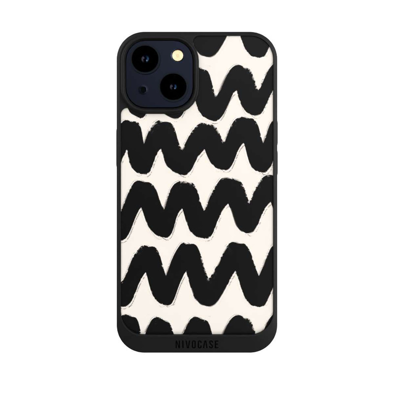 iPhone 14 NIVOpure Vagues Noires Pattern