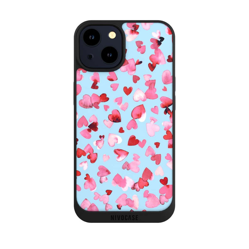 iPhone 14 NIVOpure Saint Valentin Amour Coeurs Rose Bleu