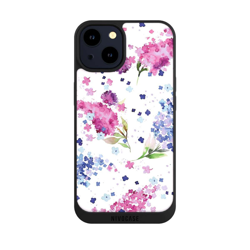 iPhone 14 NIVOpure Hortensien Lila und Rosa Blumen