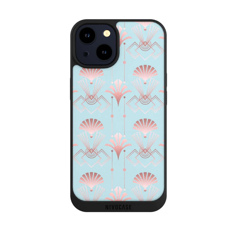 iPhone 14 NIVOpure Art Deco Rose Gold Elegance Blue