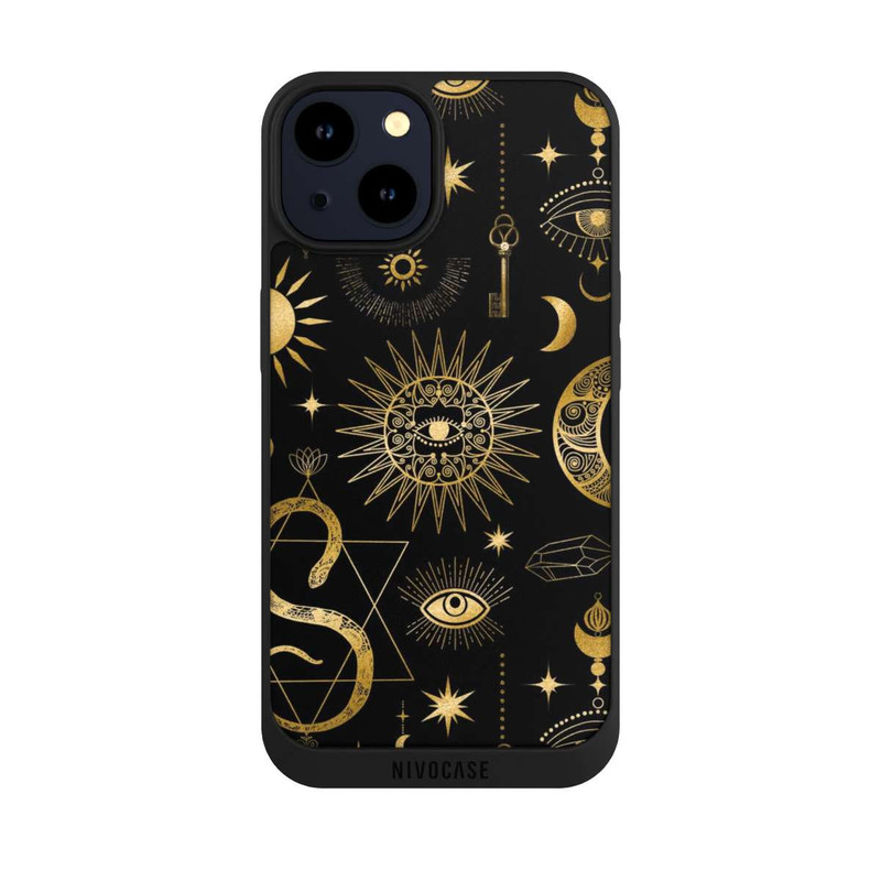 iPhone 14 NIVOpure Himmlische Sonne und Mond Steampunk